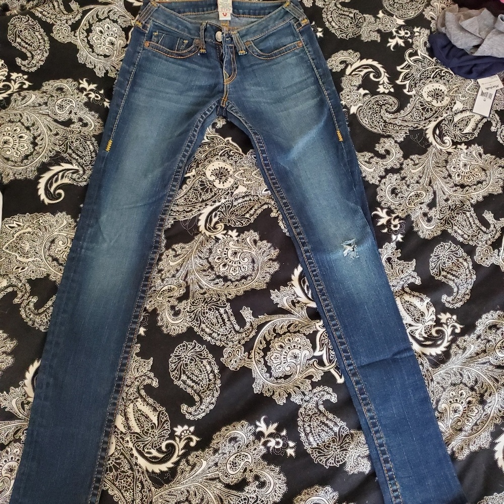 True Religion Stella Big T Skinny Jeans size 28